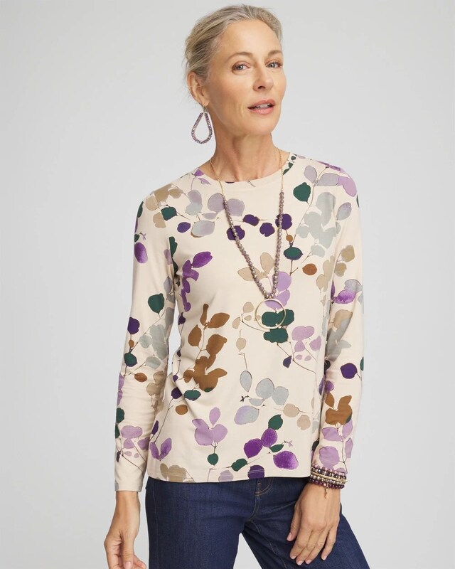 Touch of Cool Sprig Dot Long Sleeve Layering Tee